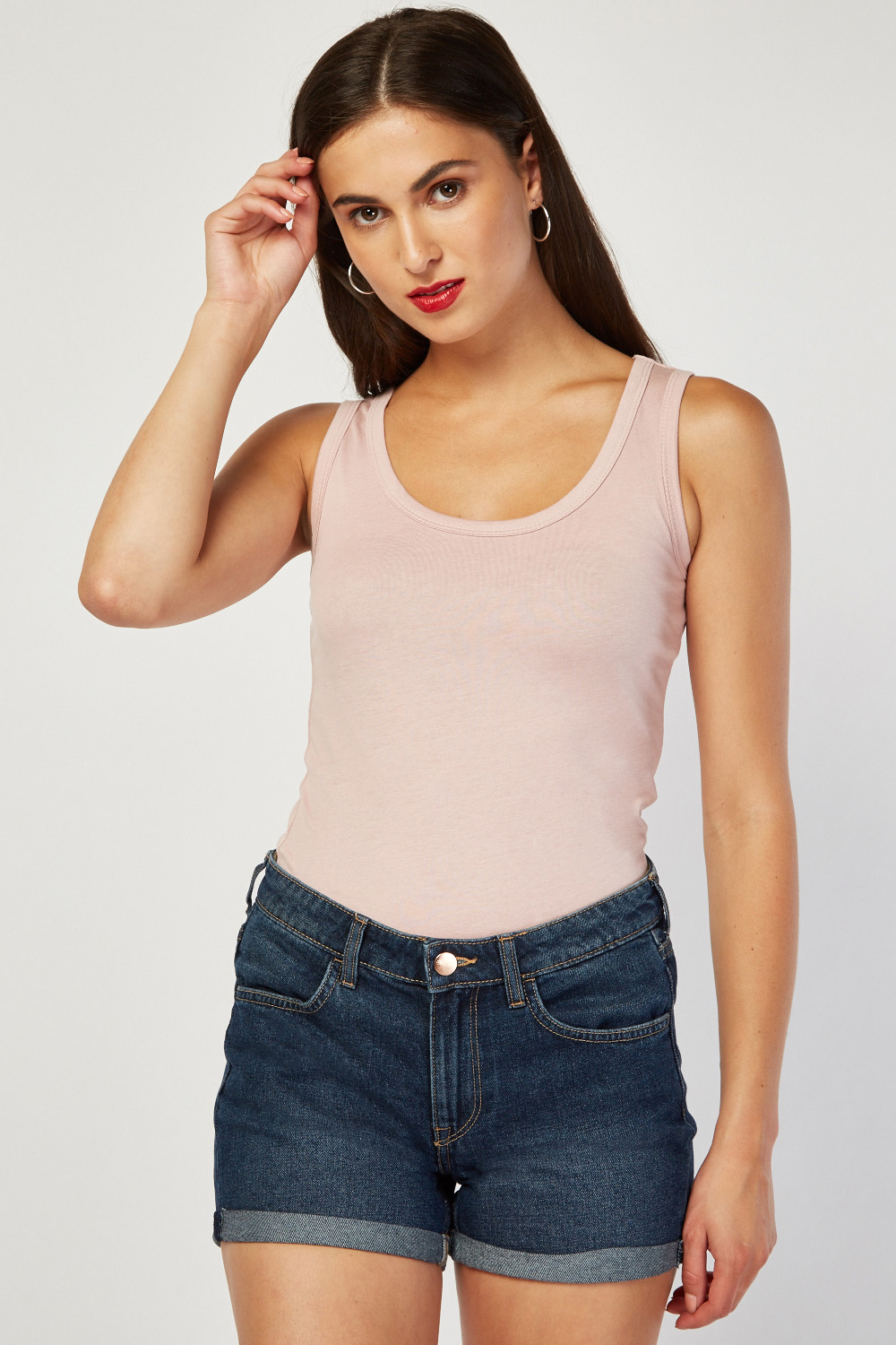 Pack Of 4 Scoop Neck Plain Tops - Just $6