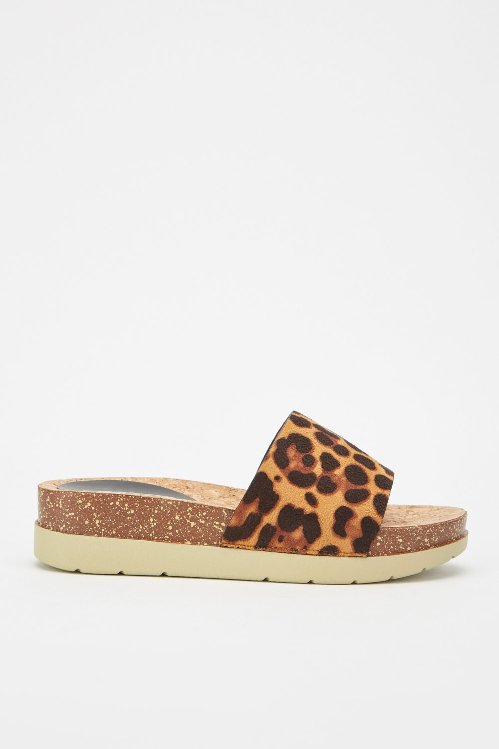 leopard print fluffy sliders