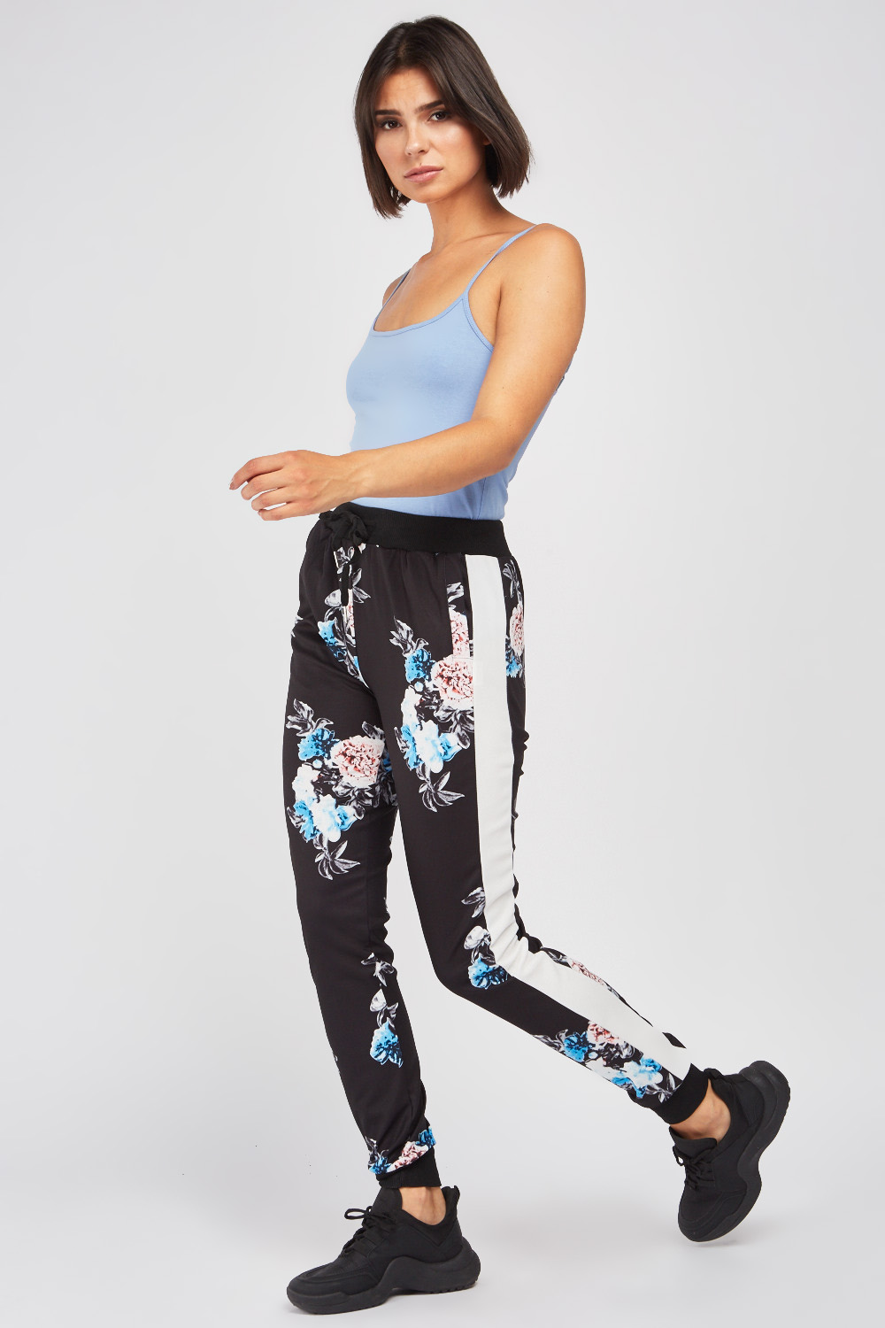  Stripe  Side Floral Jogger  Pants  Just 6