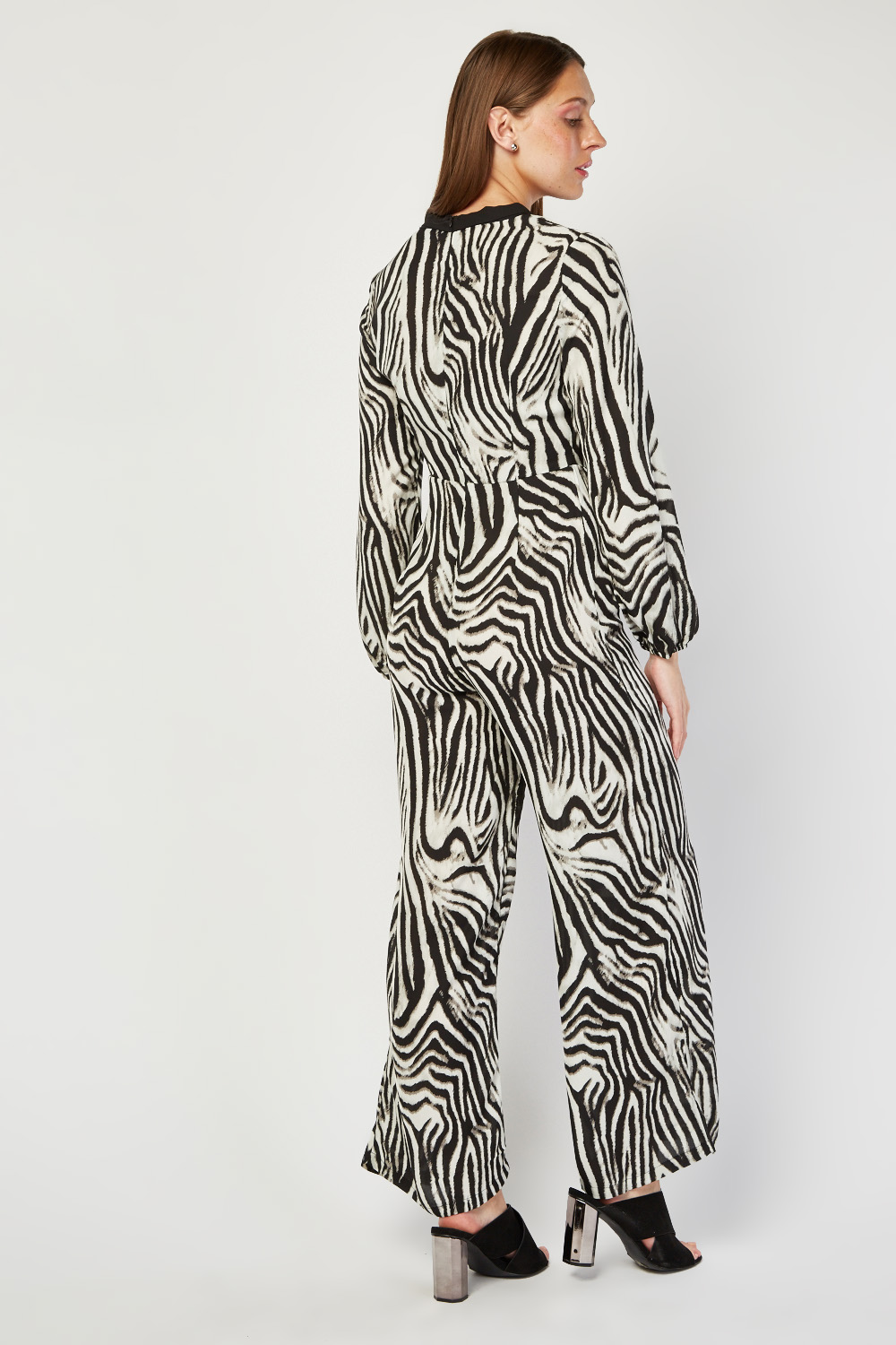 Sheer Zebra Print Jumpsuit - Just $3