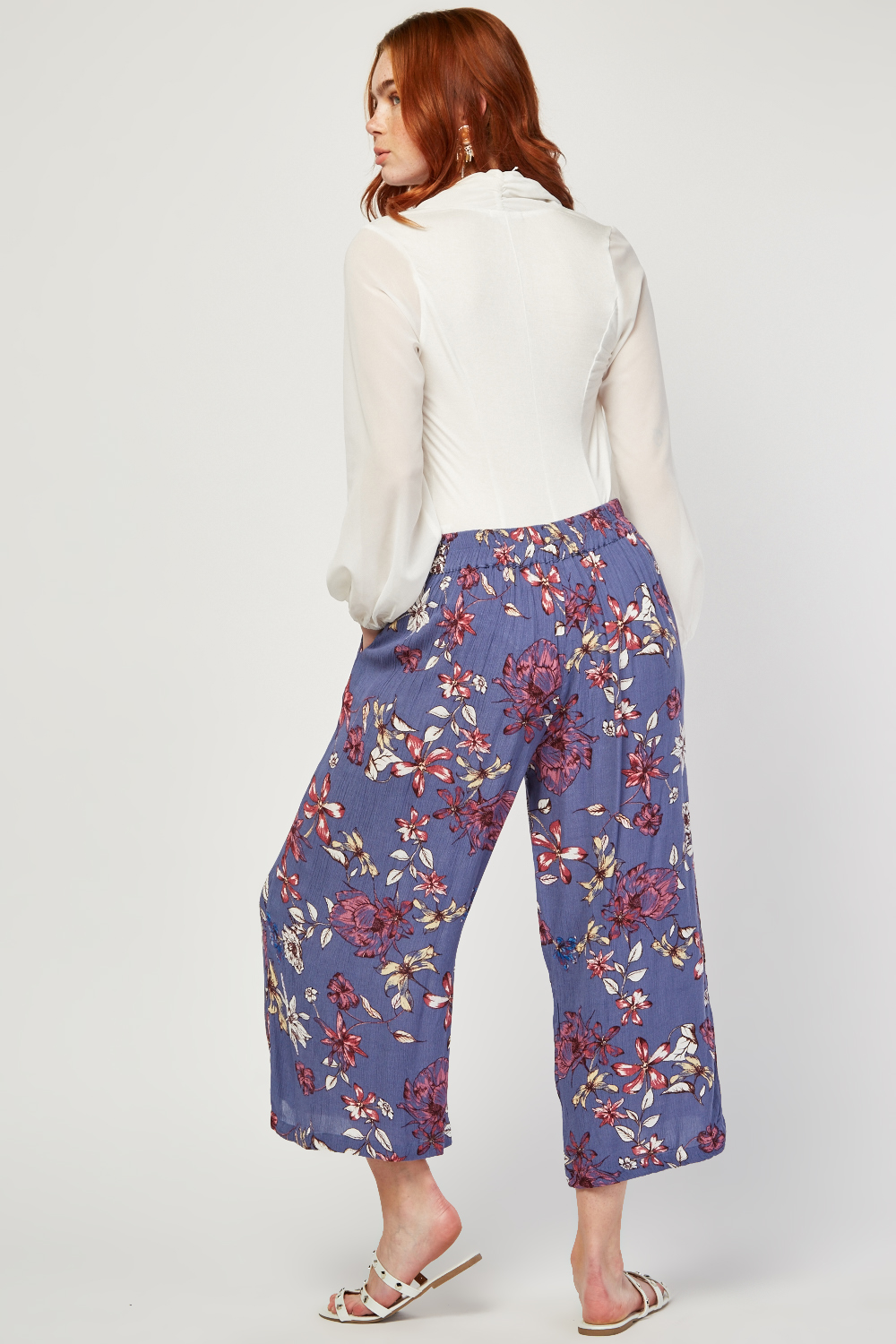 Vintage Flower Print Crop Trousers - Just $6