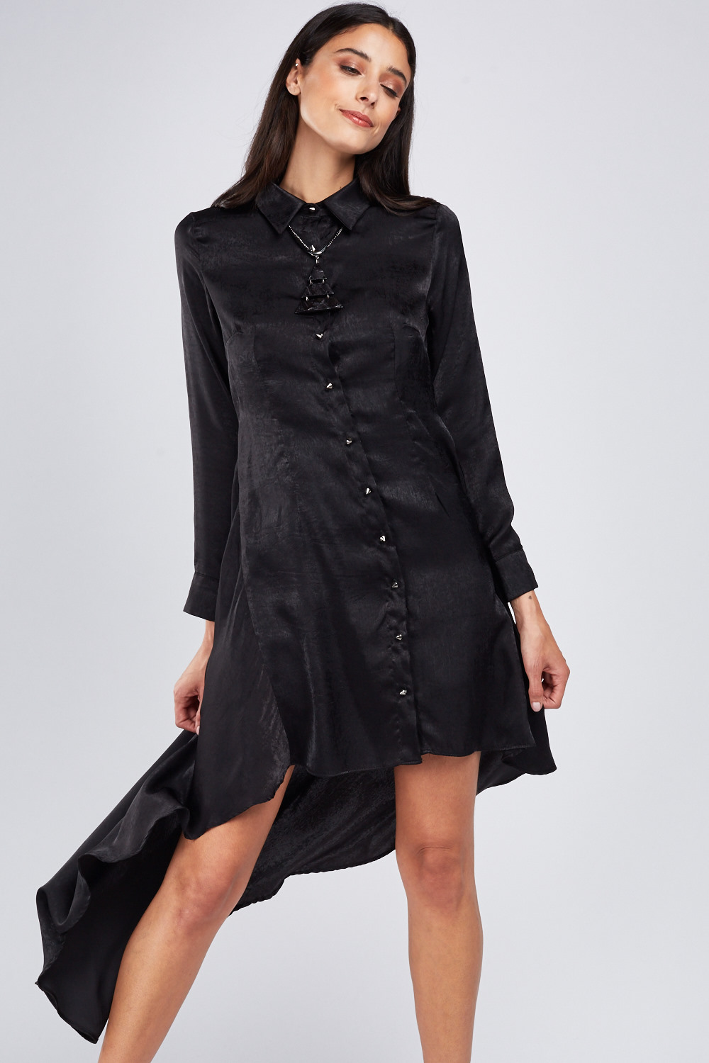 dipped hem t shirt dress