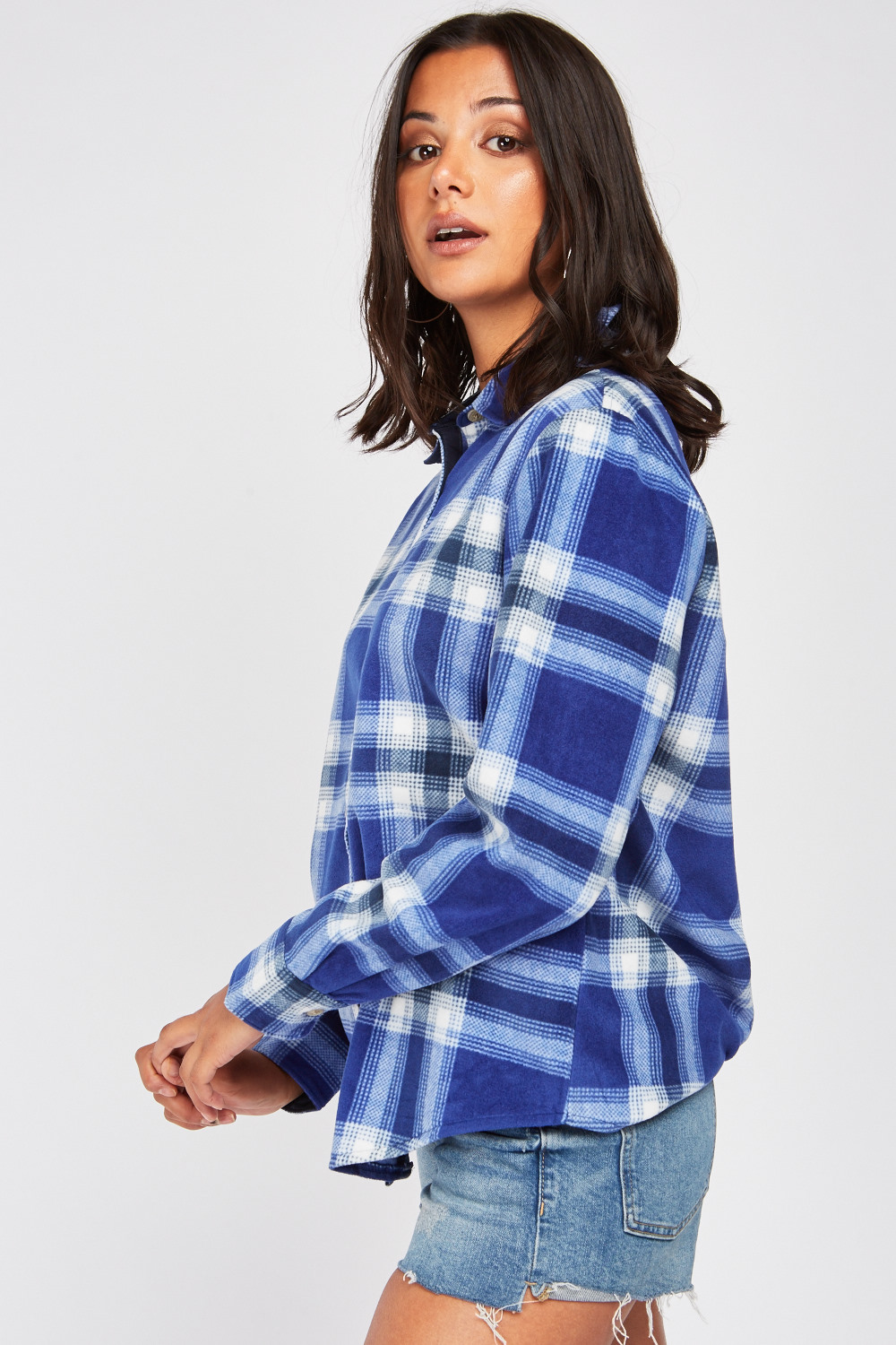 Long Sleeve Checkered Flannel Shirt - Just $7