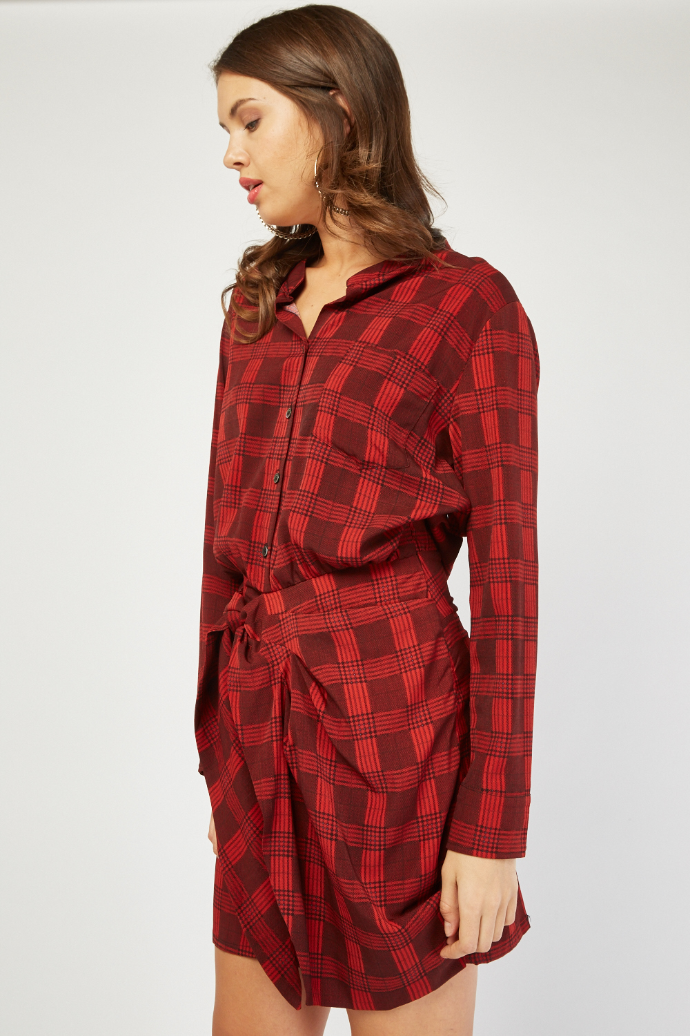 Checkered Long Sleeve Dress - Just $3