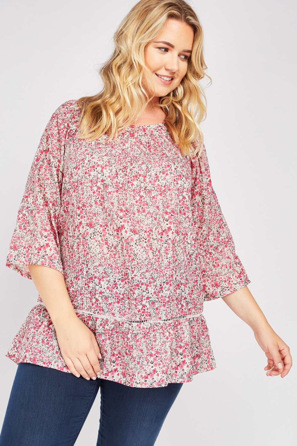 Ditsy Floral Print Blouse - Just $6