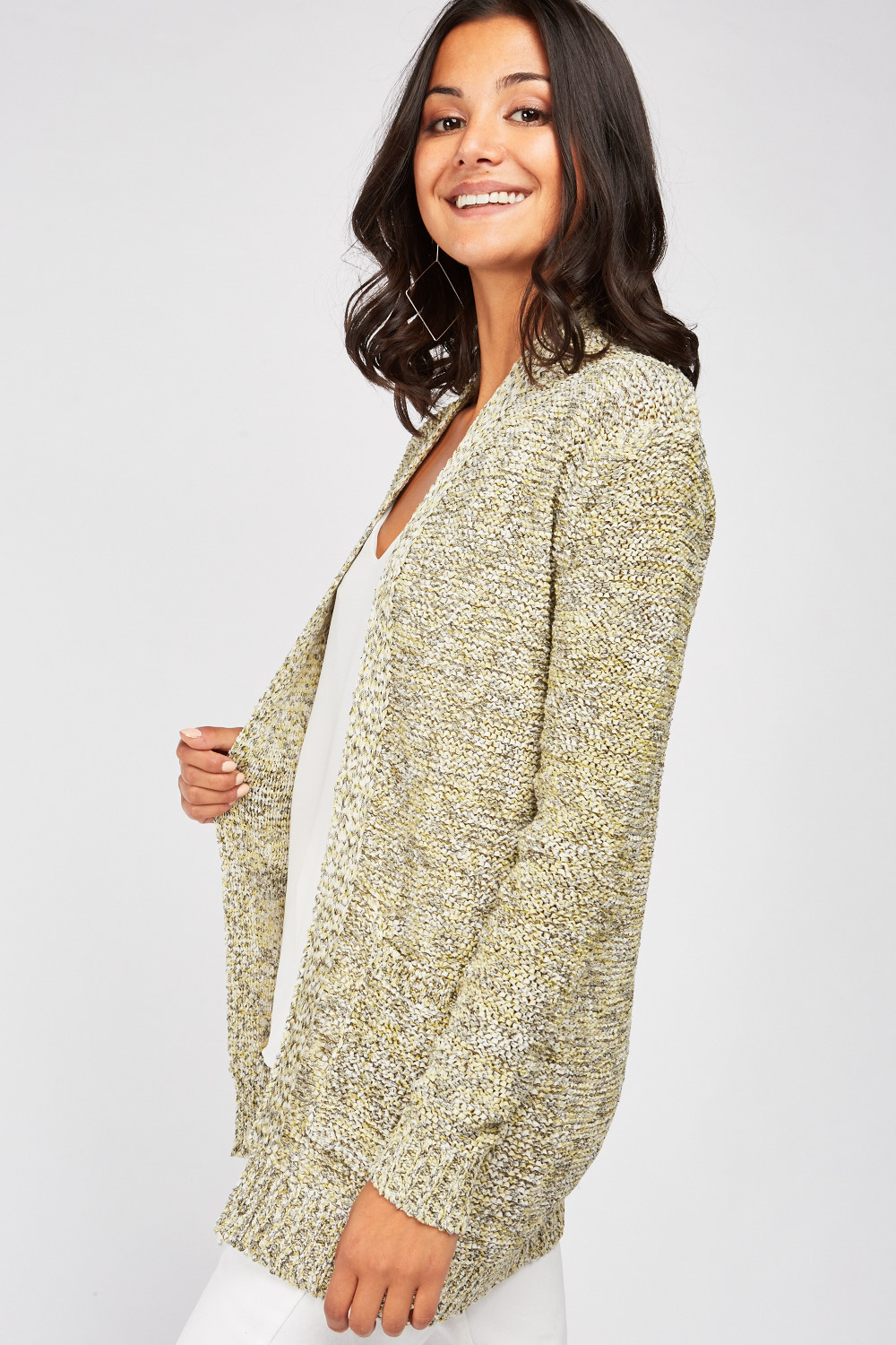 Speckled Textured Knitted Cardigan  Just 3