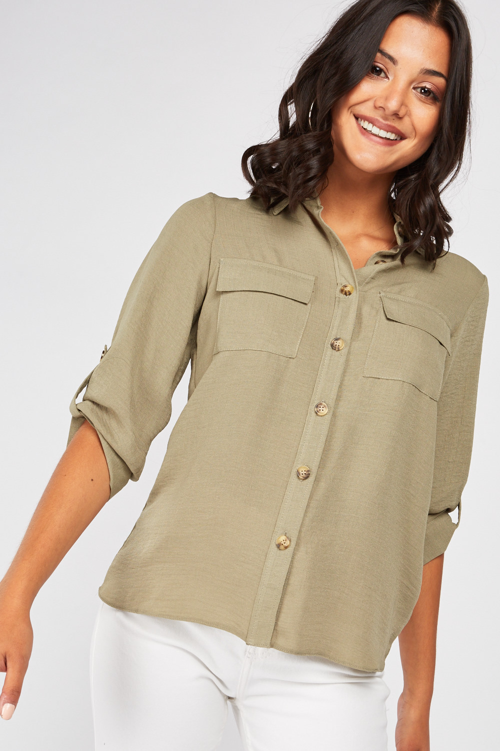 Flap Pocket Front Utility Shirt - Just £5