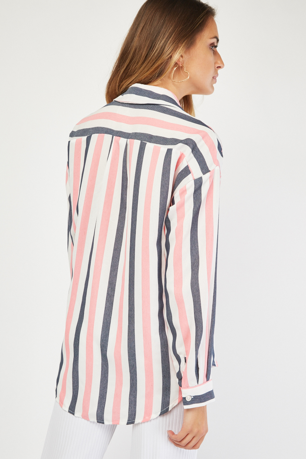 Embroidered Candy Stripe Shirt - Just $3