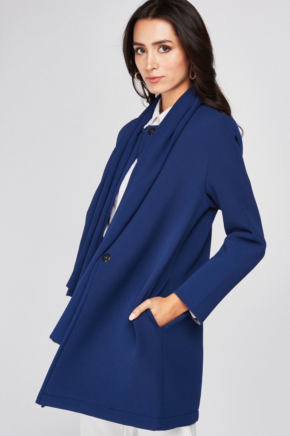 Poppers Front Textured Coat - Just $6