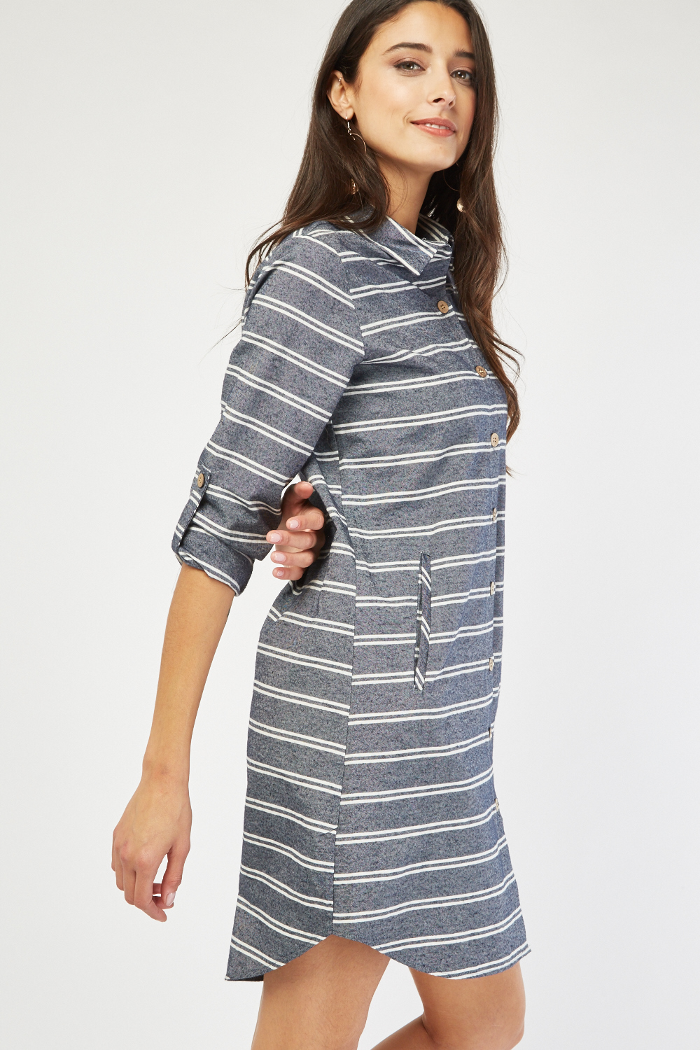 Stripe Shirt Dress - Just $7