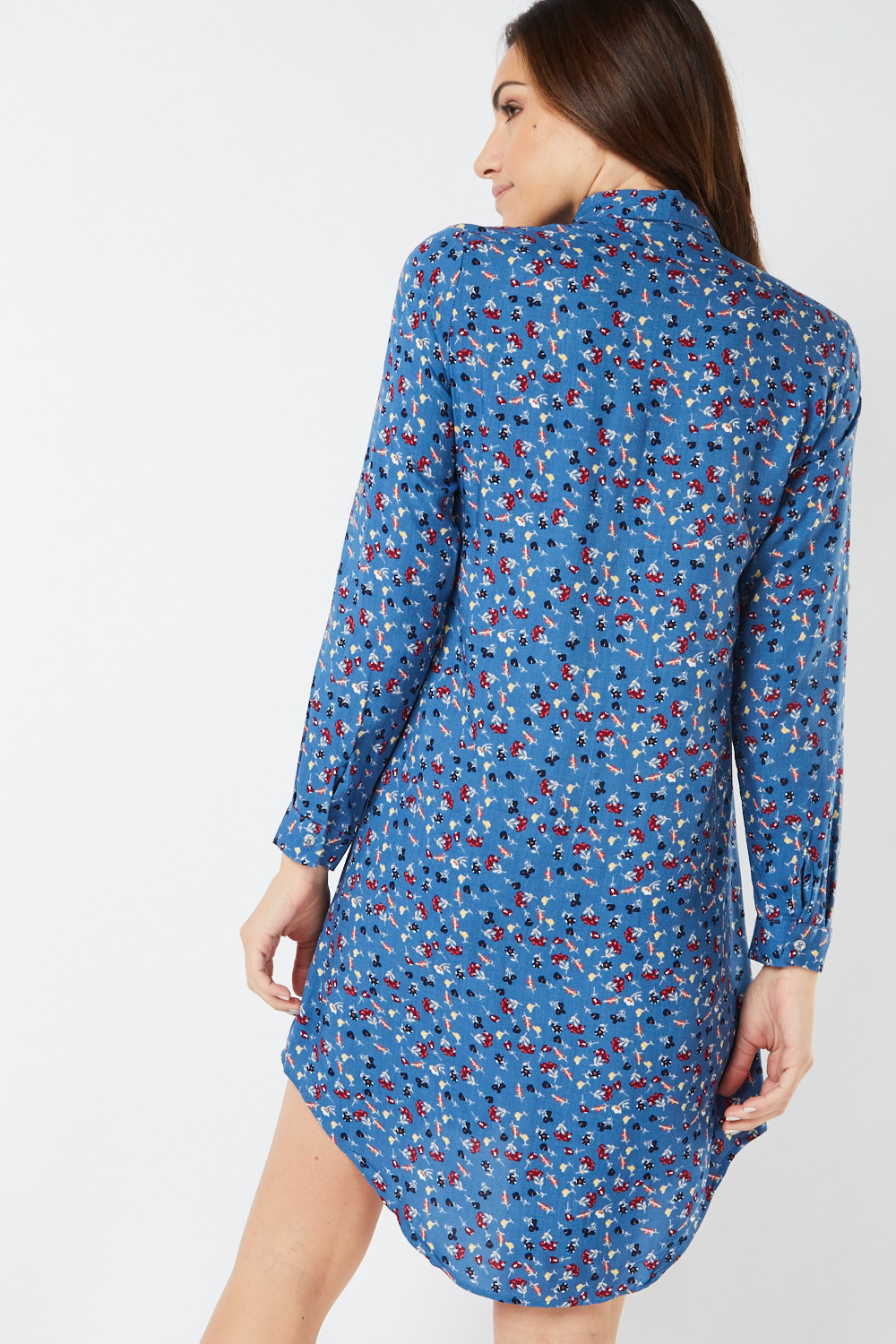 Ditsy Floral Print Shirt Dress - Just $7