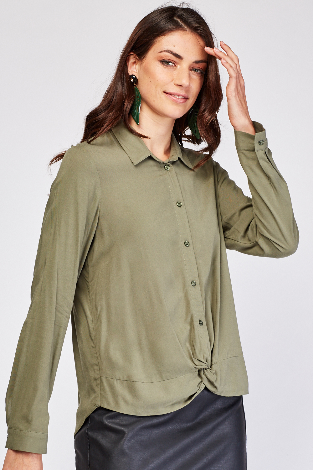 twist hem shirt