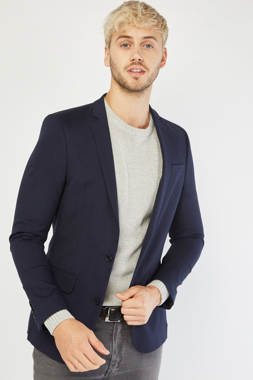 Lapel Front Fitted Blazer - Just $7