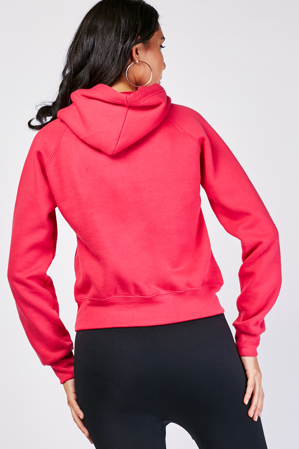 Pouch Pocket Front Pink Hoodie - Just $7