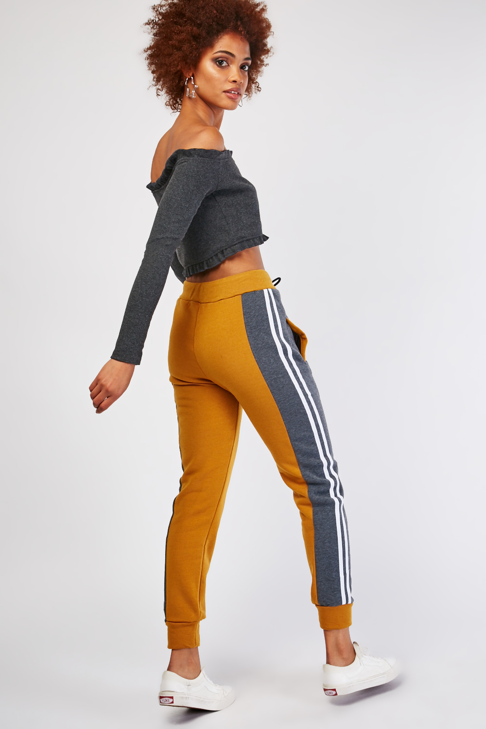 ladies side stripe joggers