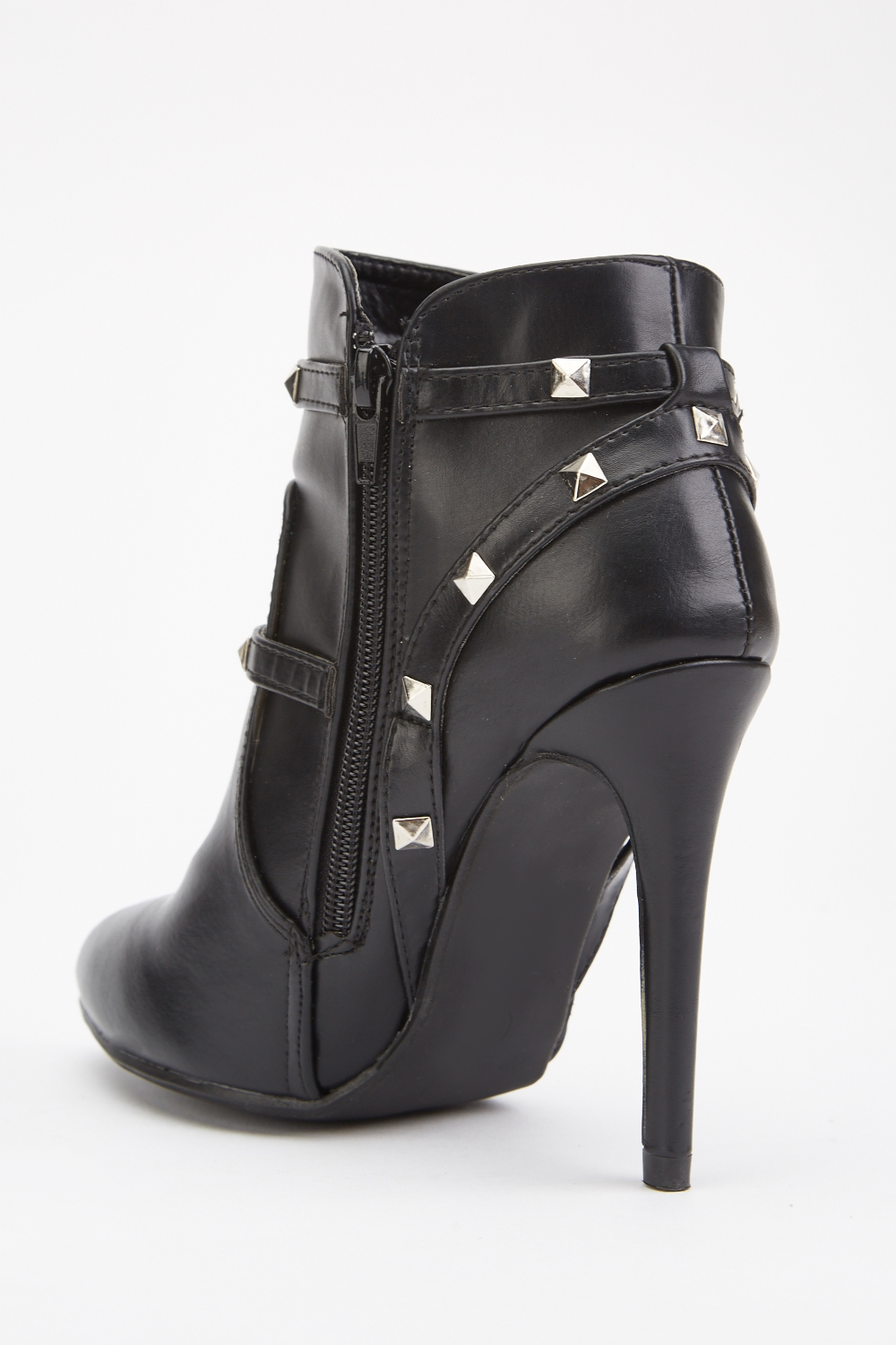 Studded Buckle Side Ankle Boots - Just $7