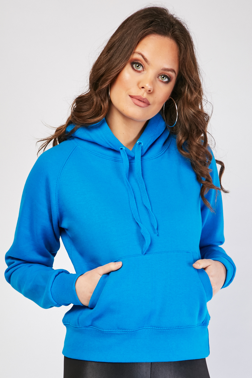 Blue Pouch Pocket Front Hoodie - Just $6