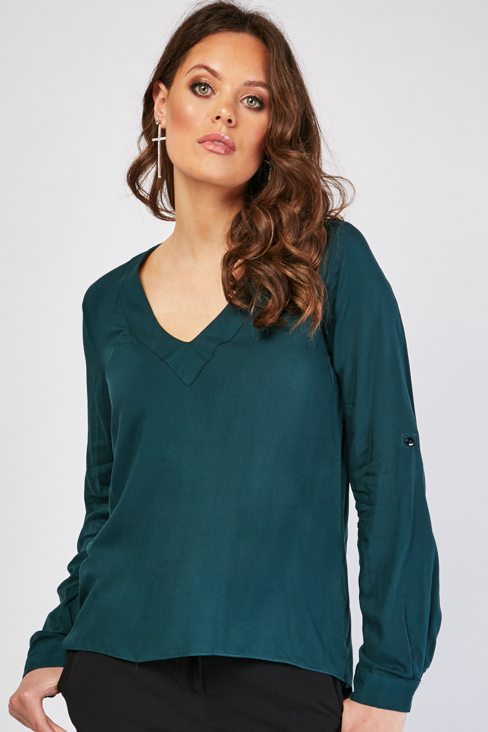 girls green blouse