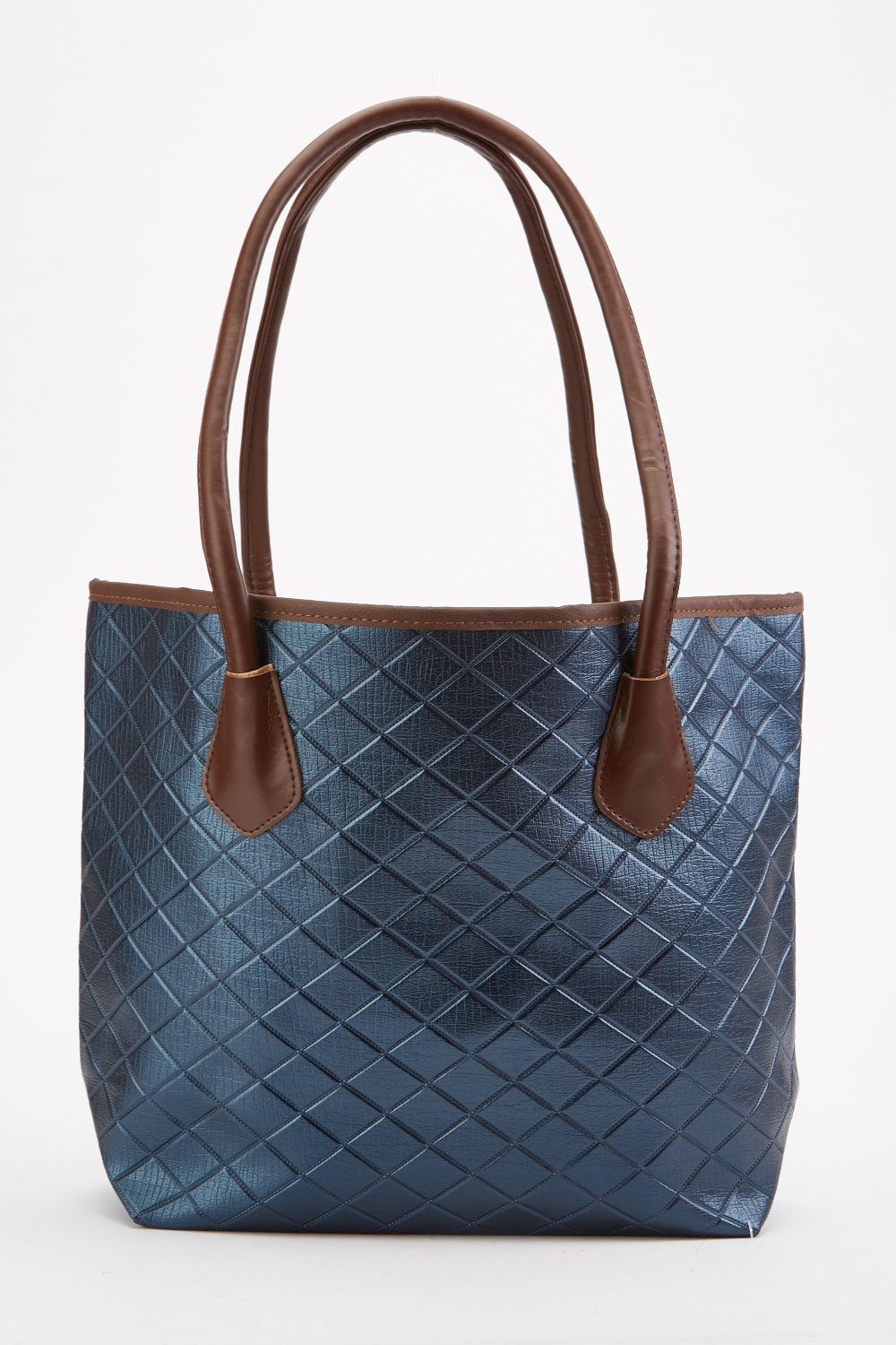 blue diamante coated canvas shoulder bag