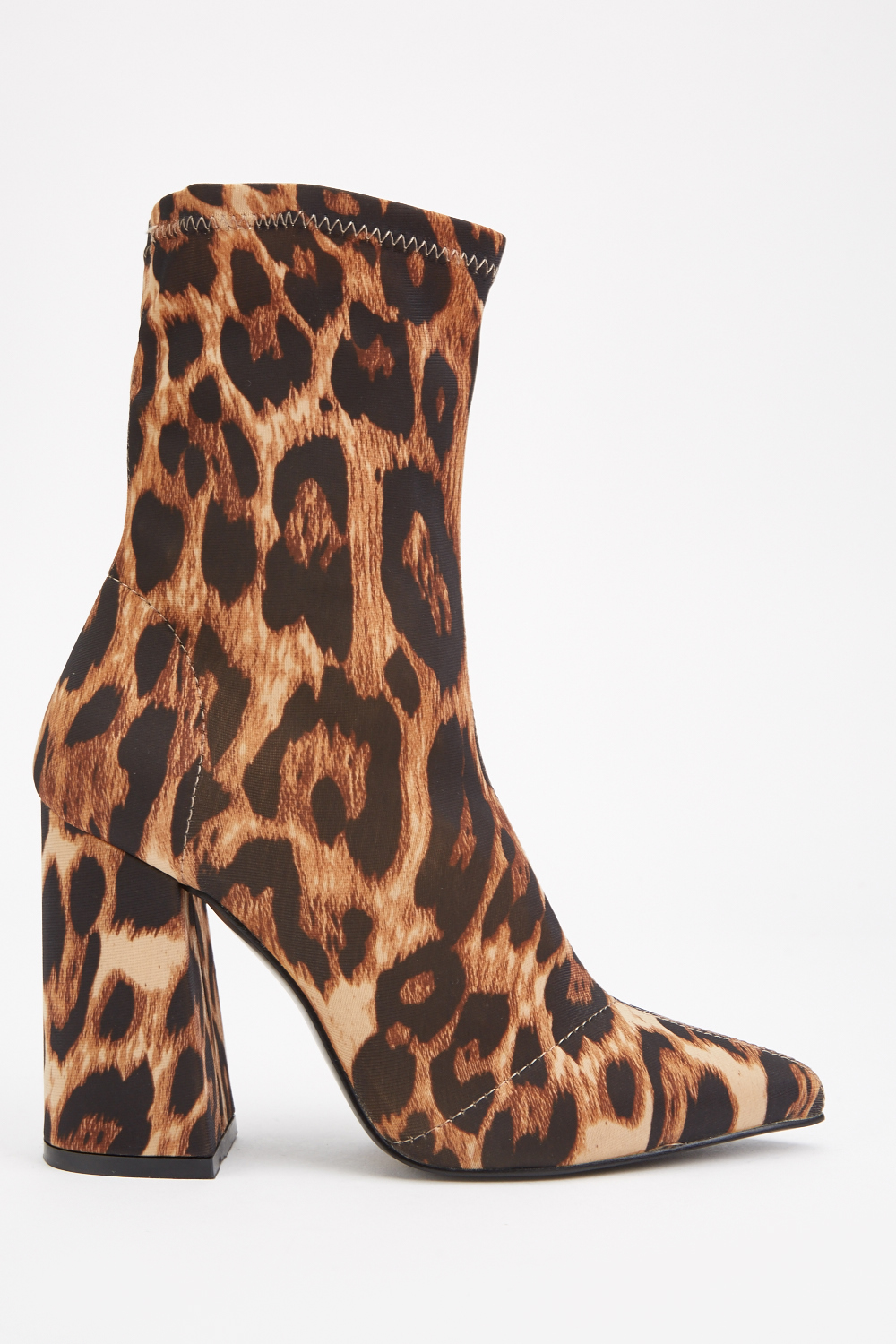 Block Heel Leopard Ankle Boots - Just $7