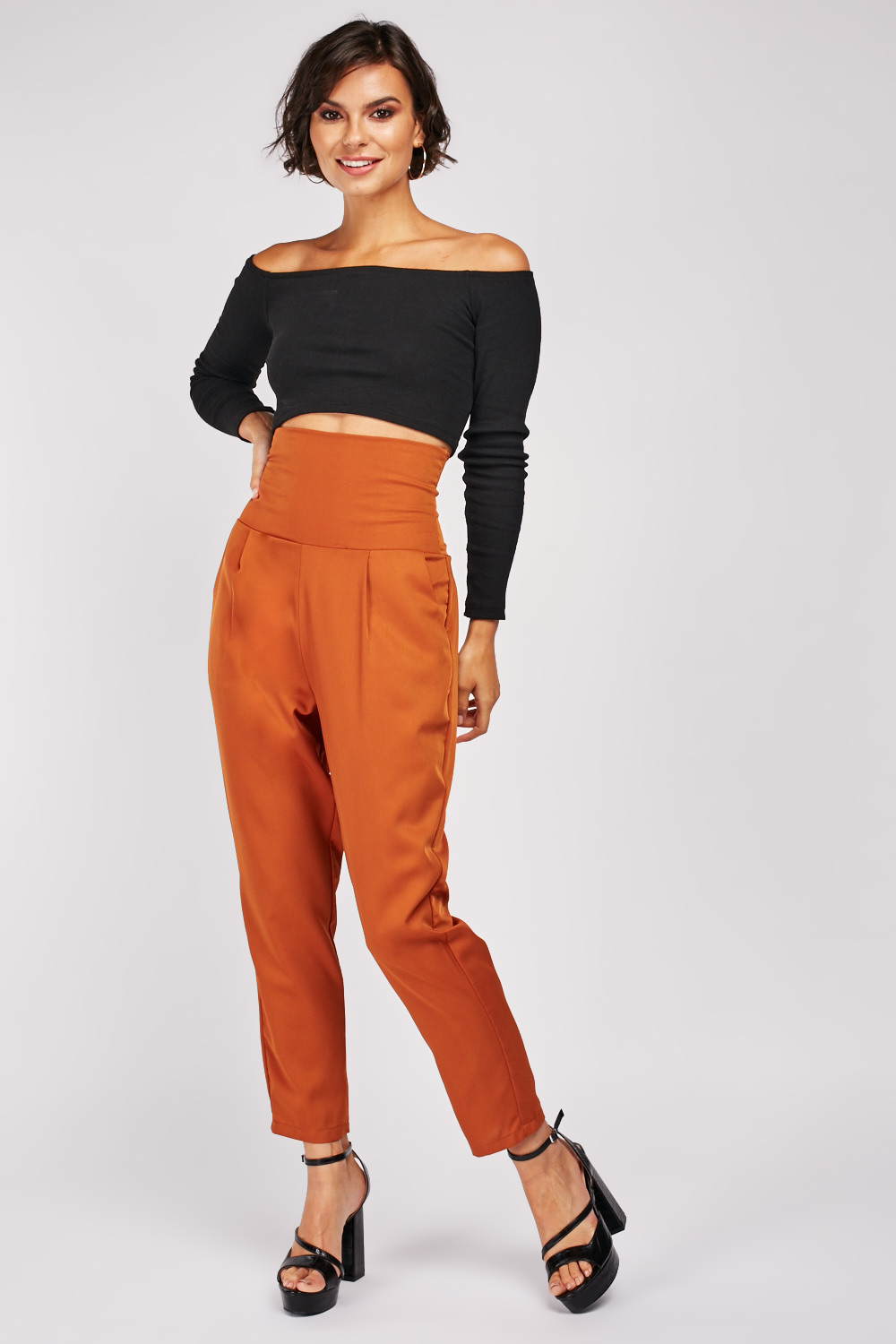 High Waist Tapered Trousers - Just $7