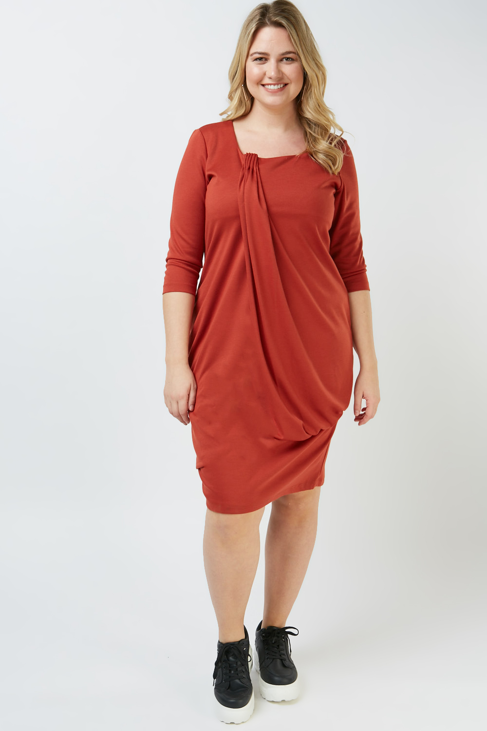 Gathered Front Panel Dress - Just $7