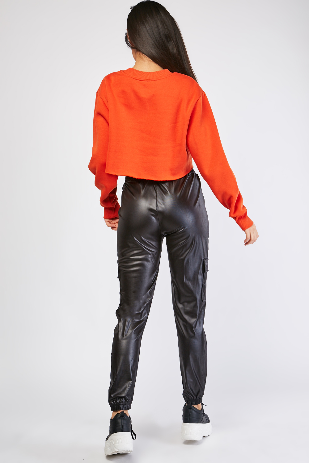 Faux Leather Jogger Pants - Just $7