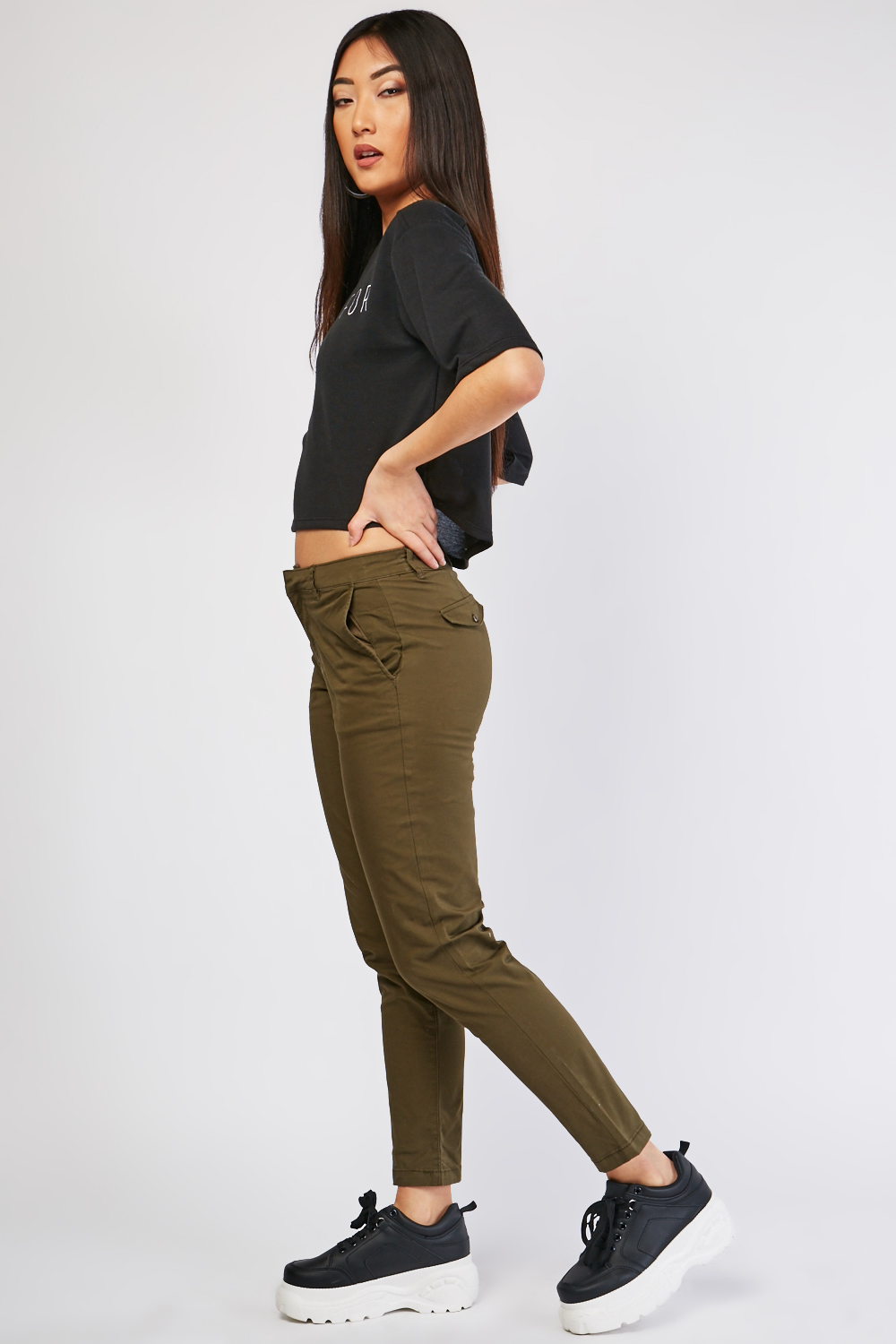 Low Waist Tapered Chinos - Just $3