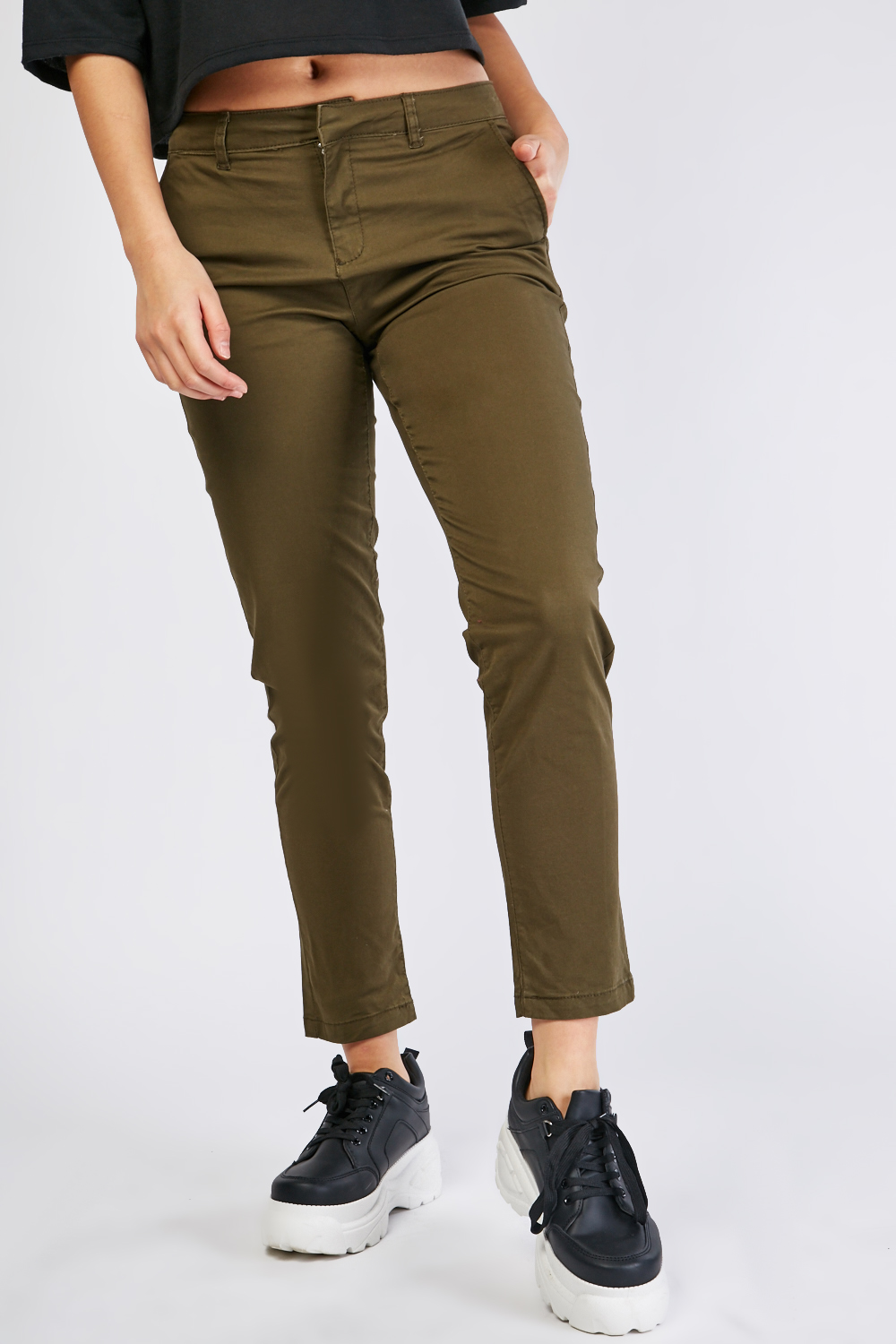 Low Waist Tapered Chinos - Just $3