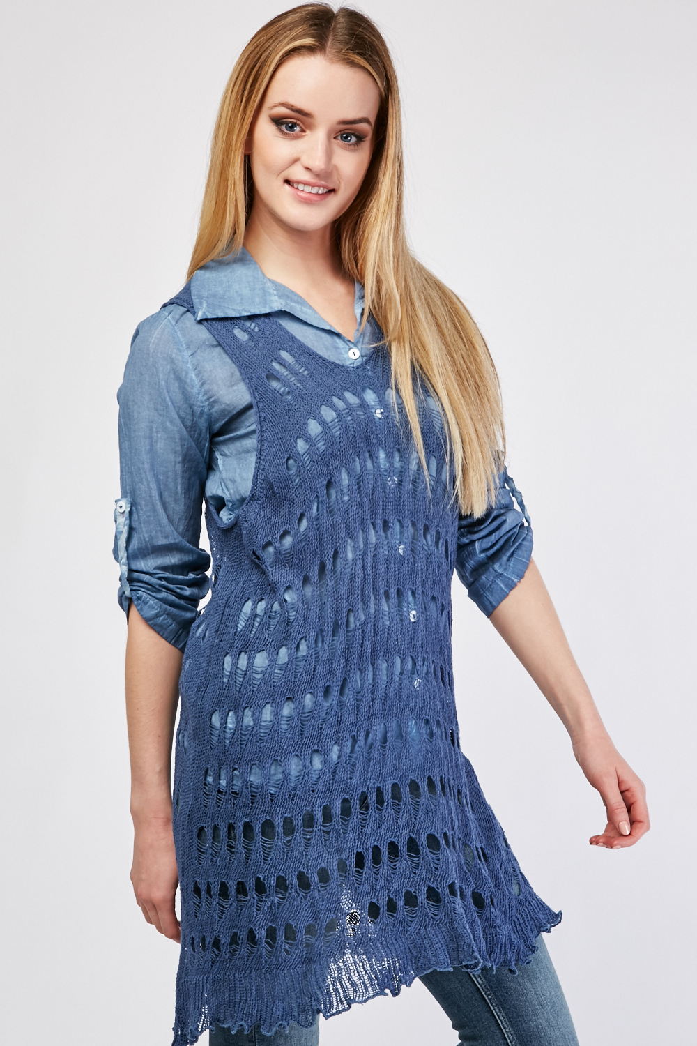 Loose Crochet Knit Overlay Shirt 5 Colours Just 3