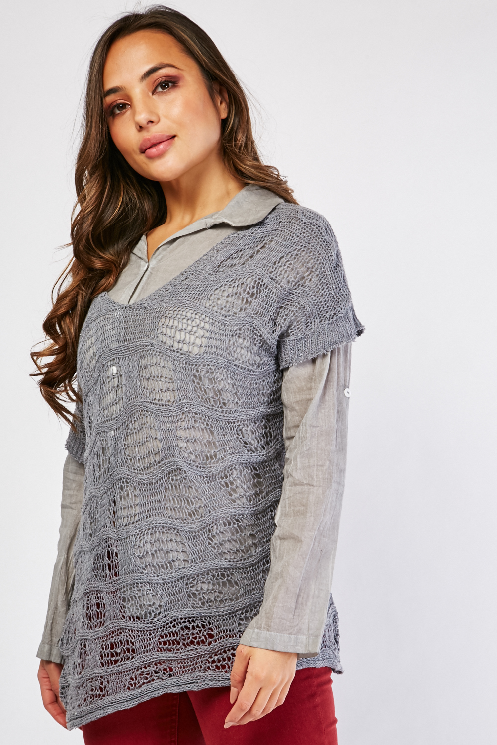 Loose Knit 2 In 1 Shirt Just 3