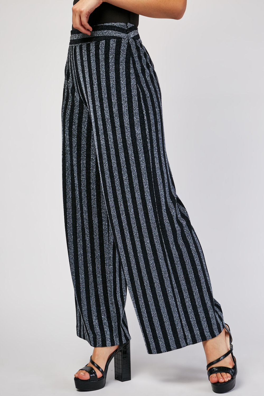 Lurex Striped Wide Leg Trousers - Just $3