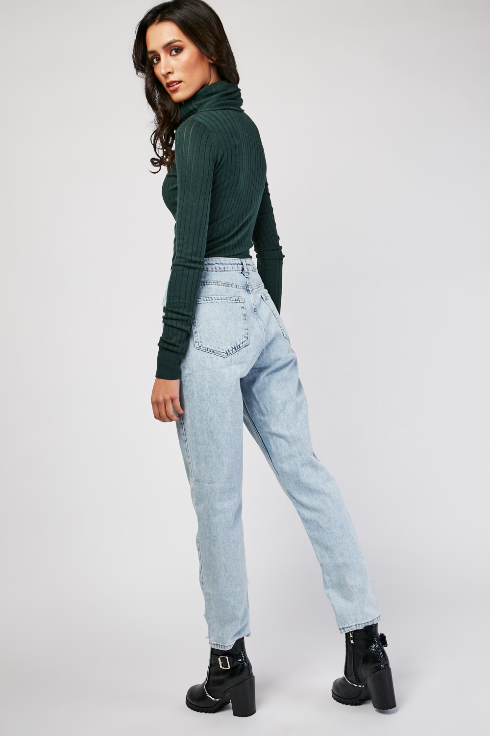 dark blue mom jeans