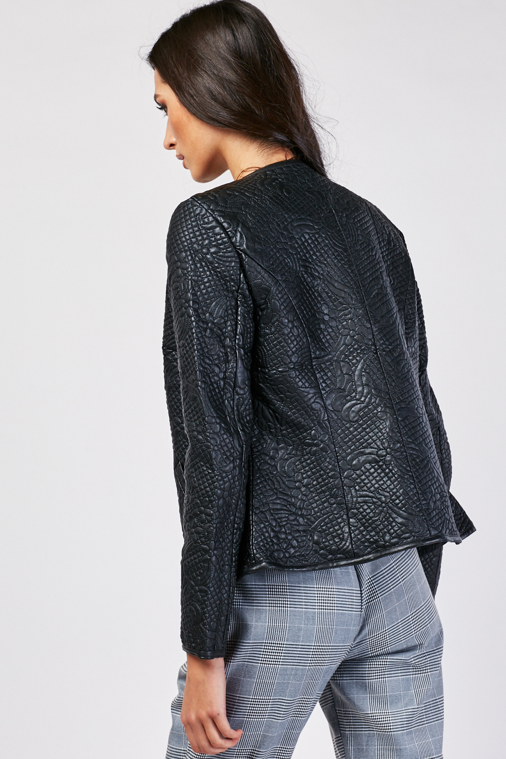 Flower Stitched Embossed Jacket - Just $7