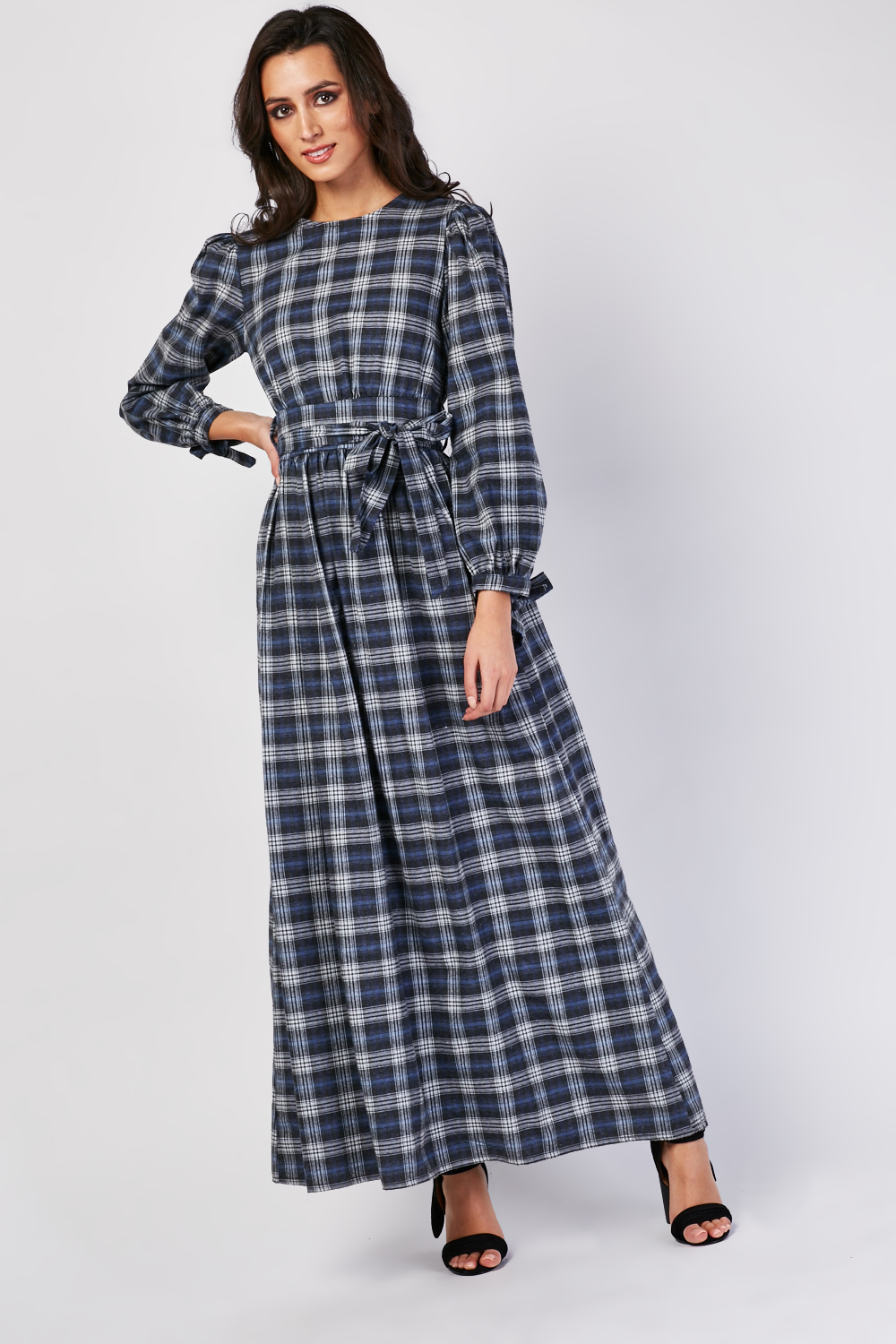 maxi plaid dress