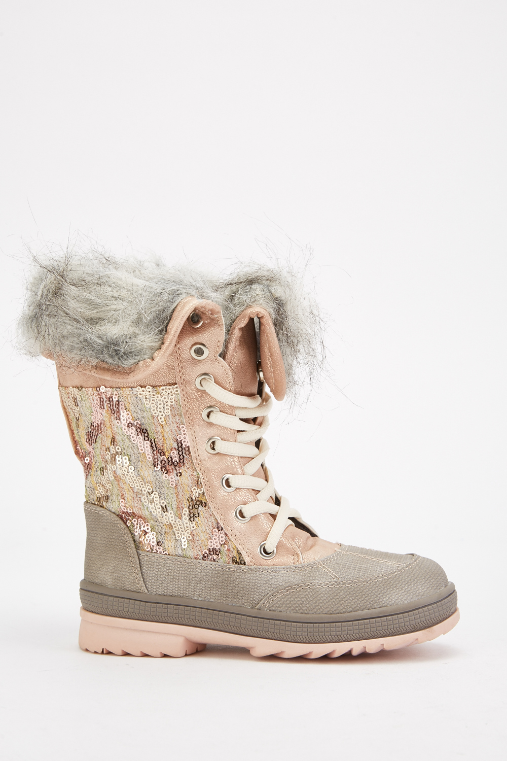 cream lace up boots