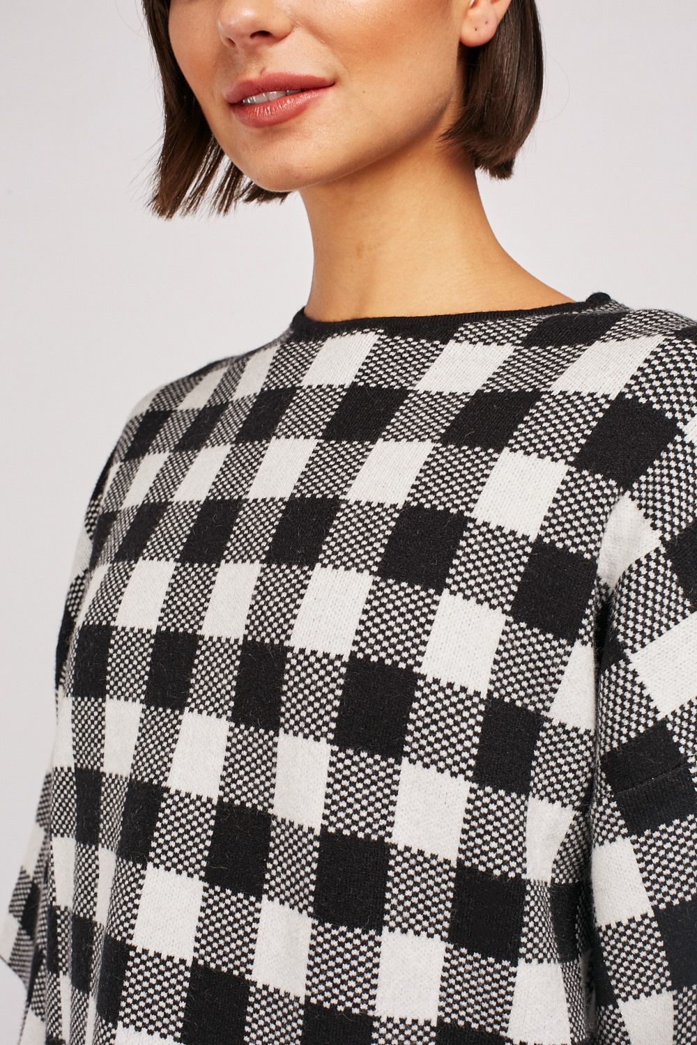 Gingham Knit Sweater - Just $3