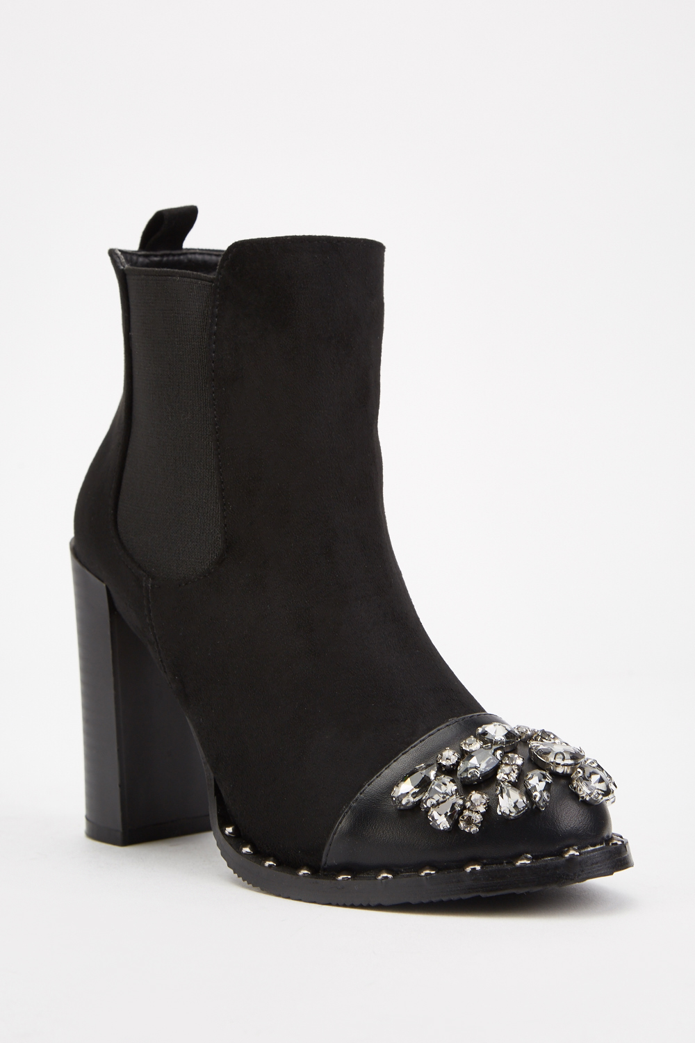 Gemstone Encrusted Ankle Boots - Just $7
