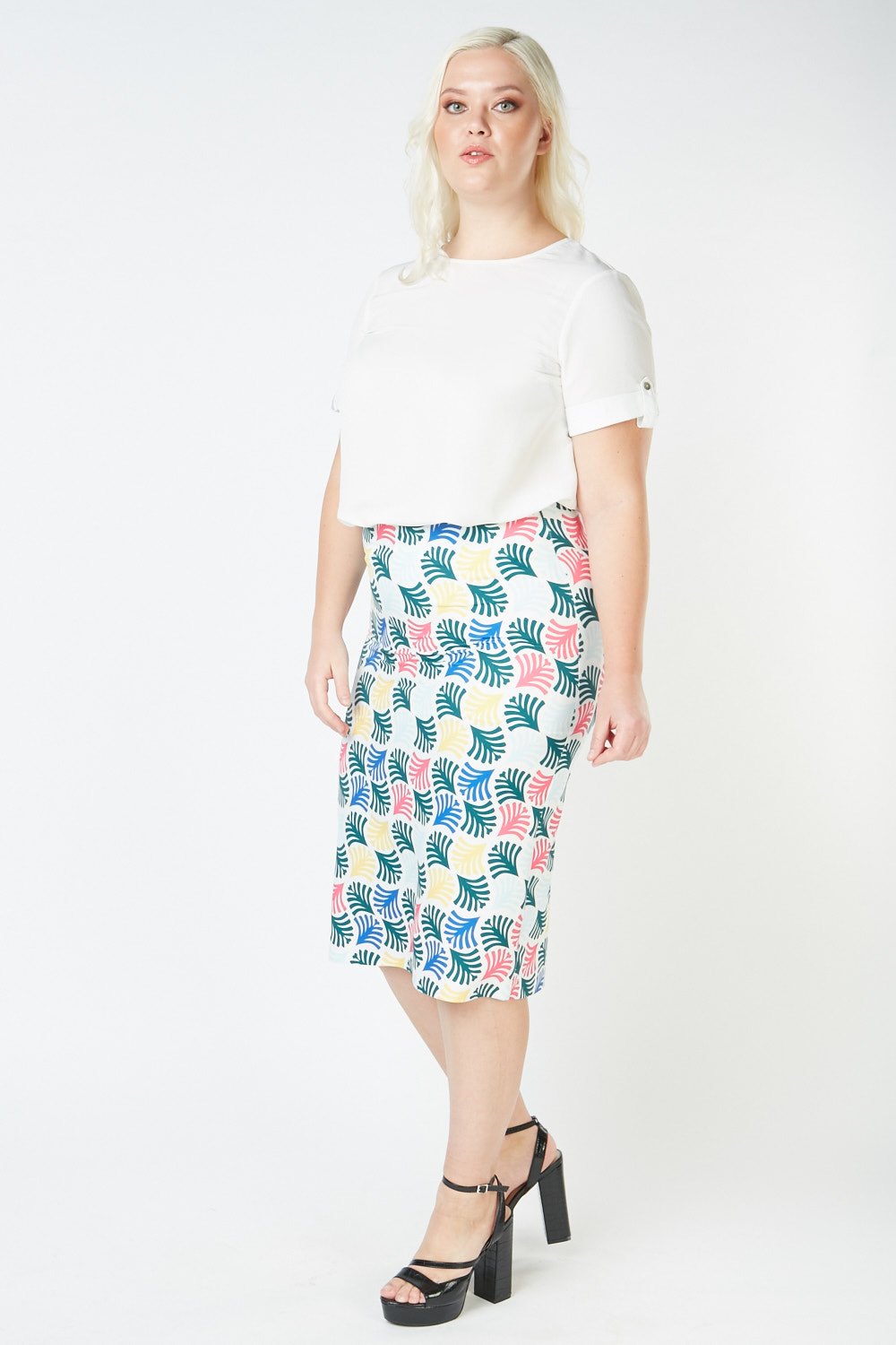 Printed Midi Pencil Skirt - Just $7