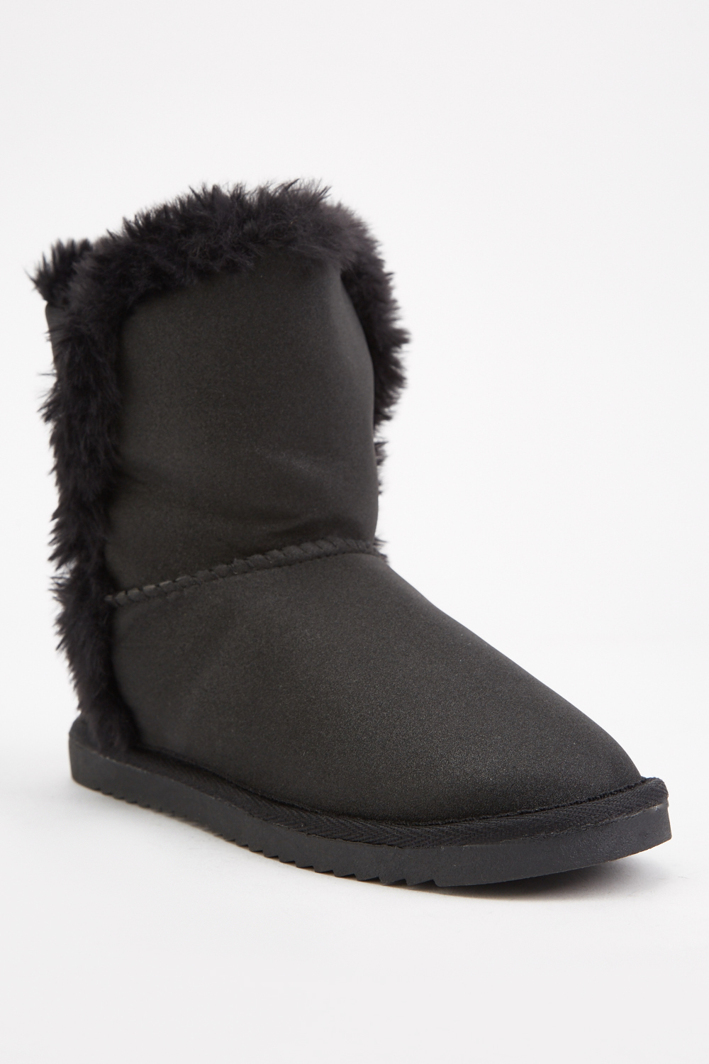 Kids Faux Fur Trim Boots - Just $7