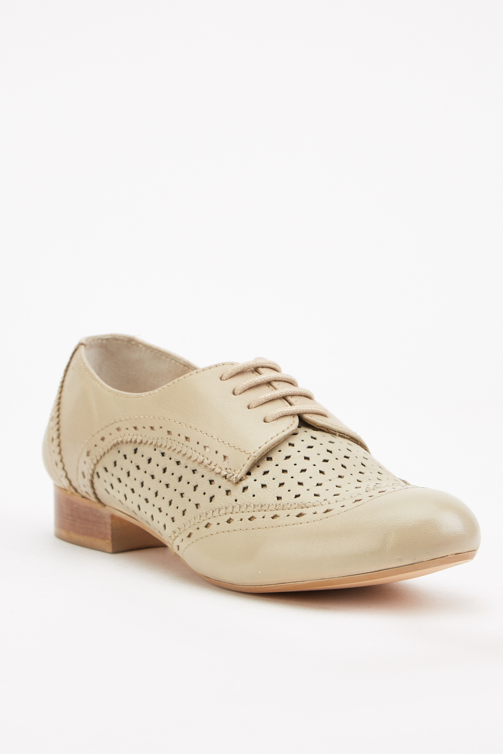 Laser Cut Lace Up Oxford Shoes - Just $7