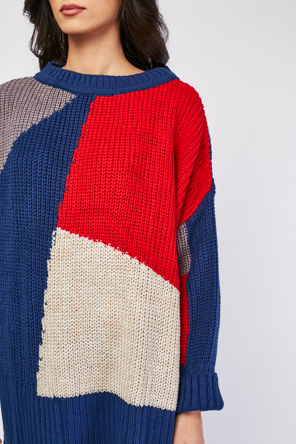 Colour Block Chunky Knit Jumper - Just $7