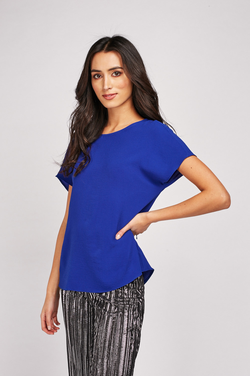 Tie Up Back Royal Blue Top - Just $3