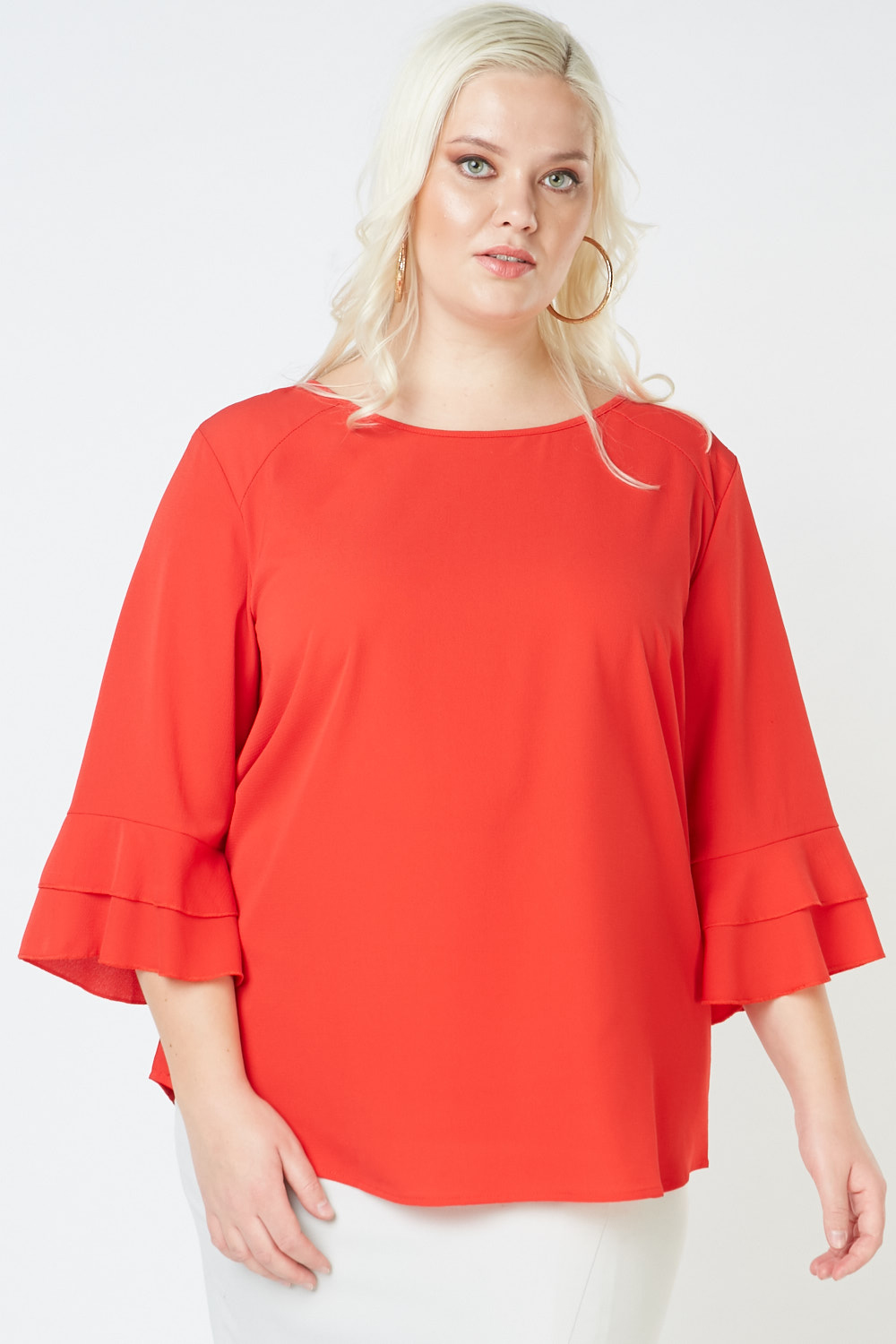 Tiered Bell Sleeve Chiffon Blouse - Just $7