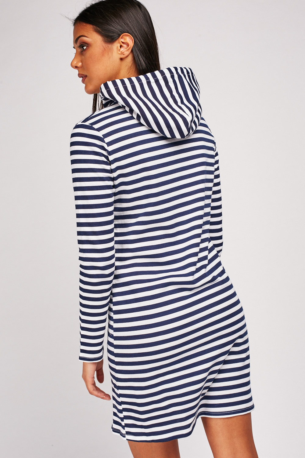 striped hooded dress