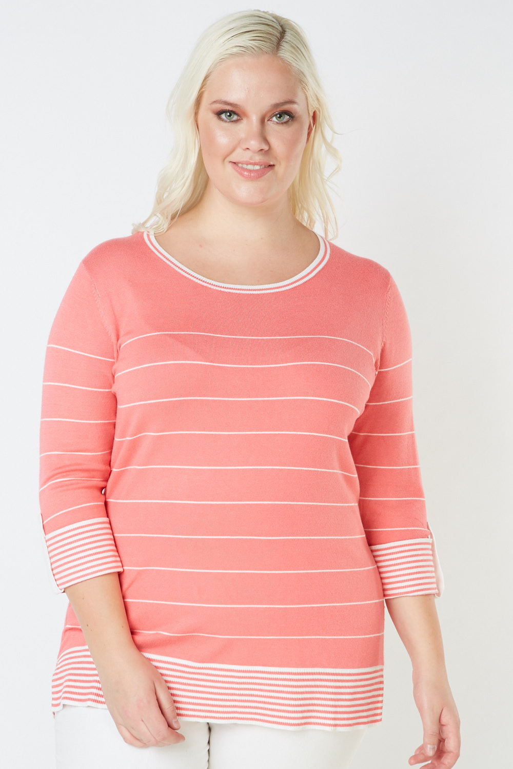 Round Neck Striped Knit Jumper - Just $7