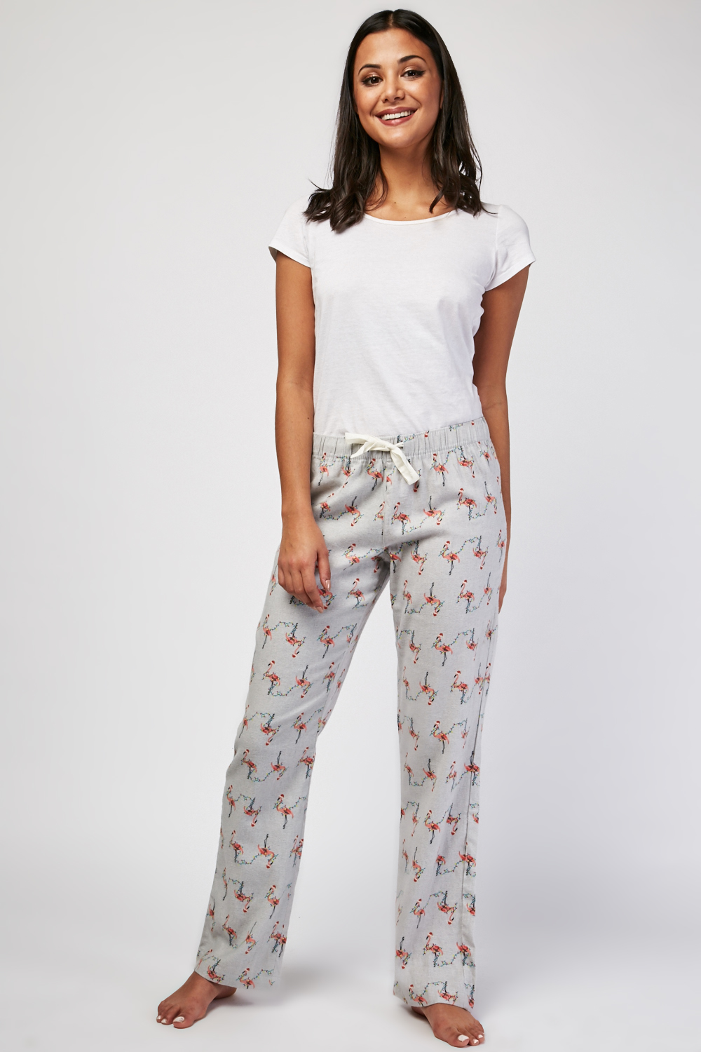 flamingo christmas pajama pants