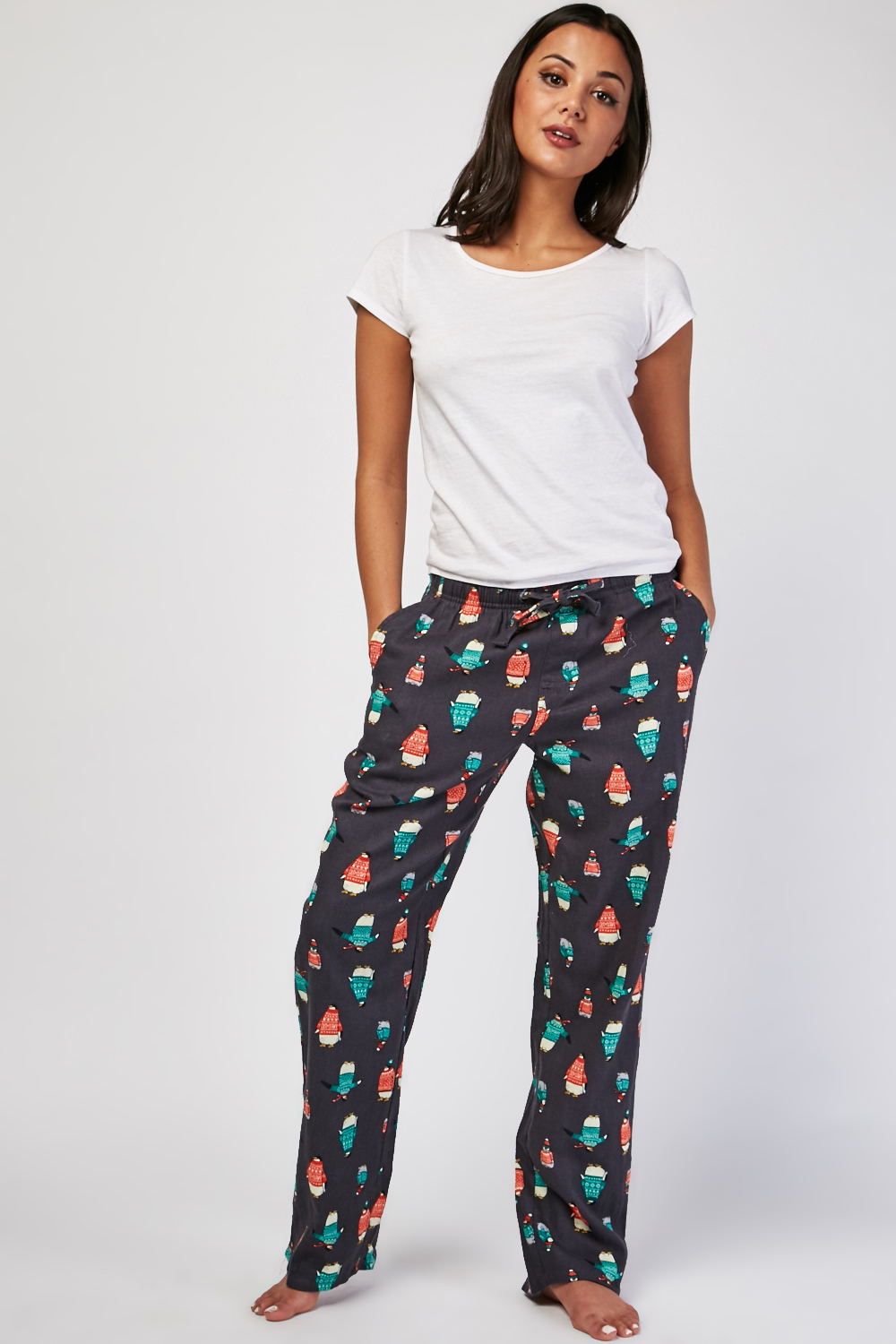 cuffed pyjama bottoms with pockets