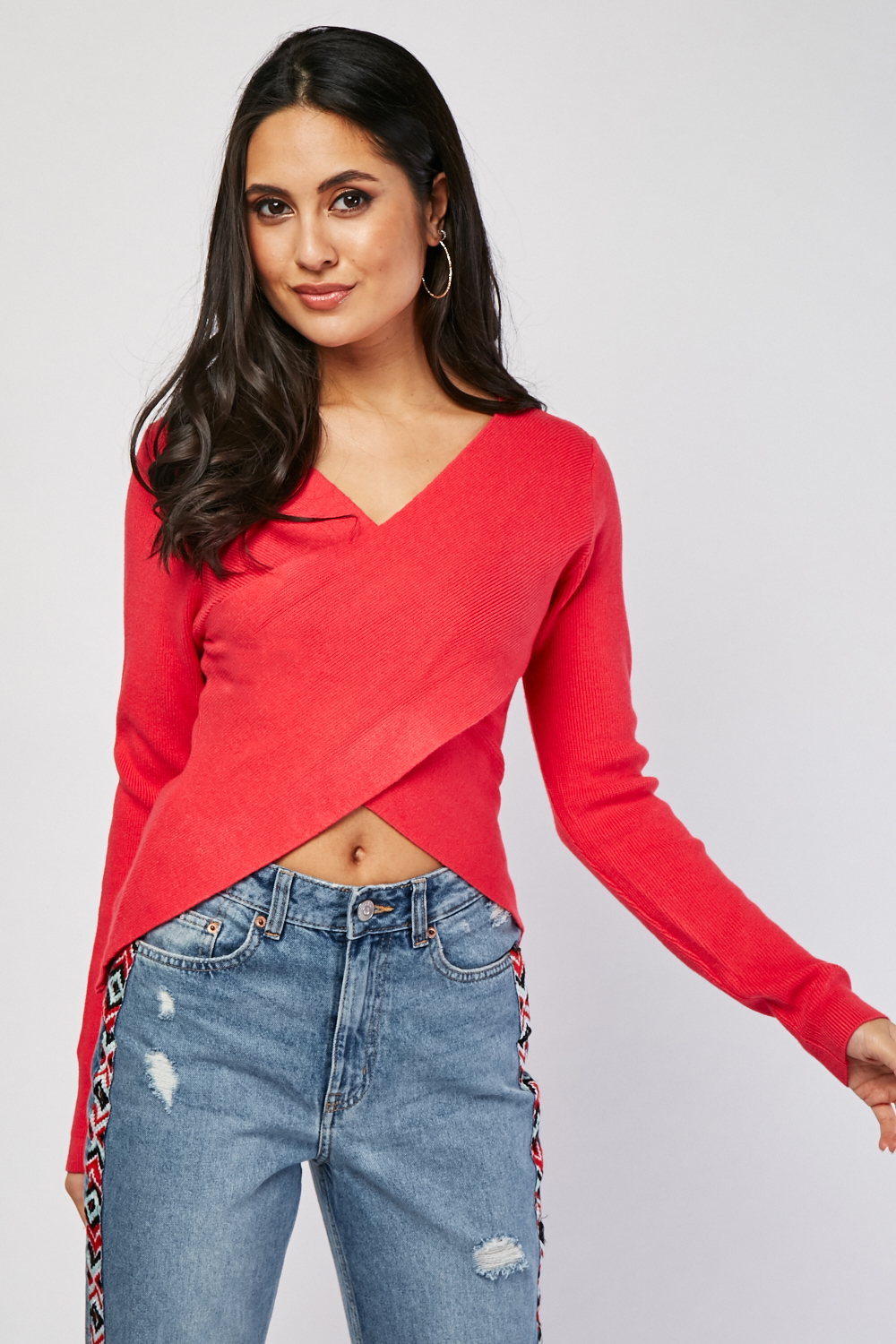 CrossOver Crop Knit Top 4 Colours Just 6