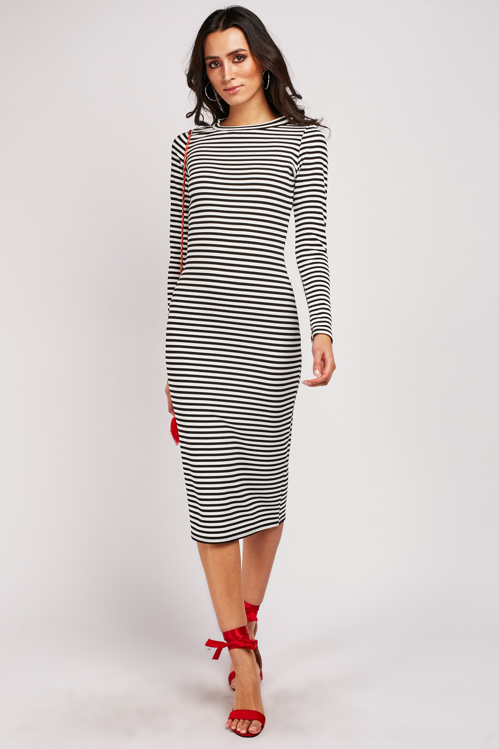 Long Sleeve Striped Midi Dress Just 7 